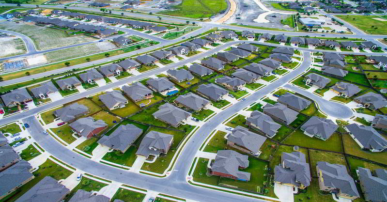 Residential roofs eagle view